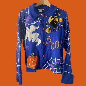 Vintage Funky Halloween Sweater / Cardigan Medium